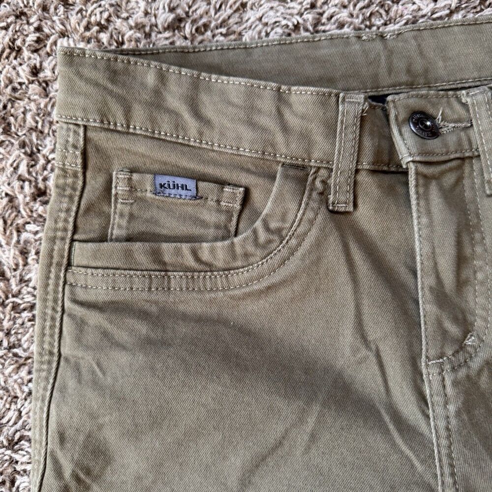 Kuhl Kontour Skinny Jeans Olive Green Women's 4 Reg Hiking Outdoors Tie Waist - Picture 8 of 13